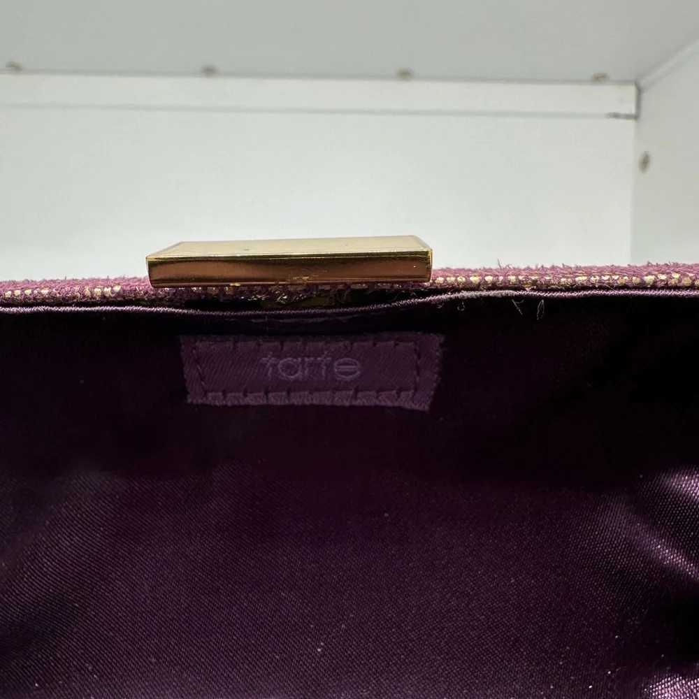 TARTE Hard Clutch Bag Gold and Deep Purple - Picture 5 of 8